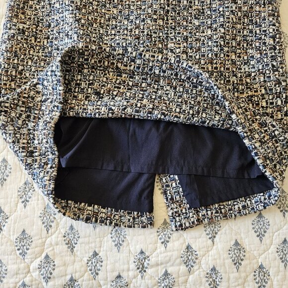 Talbots Women’s Size 14 Tweed Wool Blend Pencil Skirt Blue Black Lined Career - Picture 14 of 14